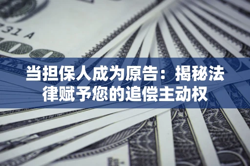 北京当担保人成为原告:揭秘法律赋予您的追偿主动权 北京当担保人成为原告:揭秘法律赋予您的追偿主动权